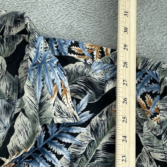 RJC Mens Hawaiian Shirt 2XL Black & Blue Tropical  Short Sleeve Button-Up 1067 - Picture 5 of 7